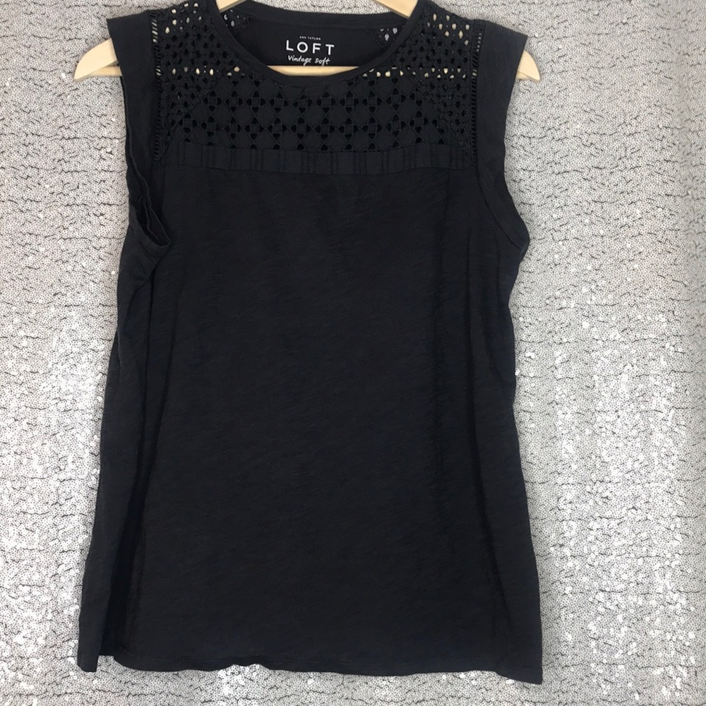 LOFT Vintage Soft Charcoal Sleeveless Tee